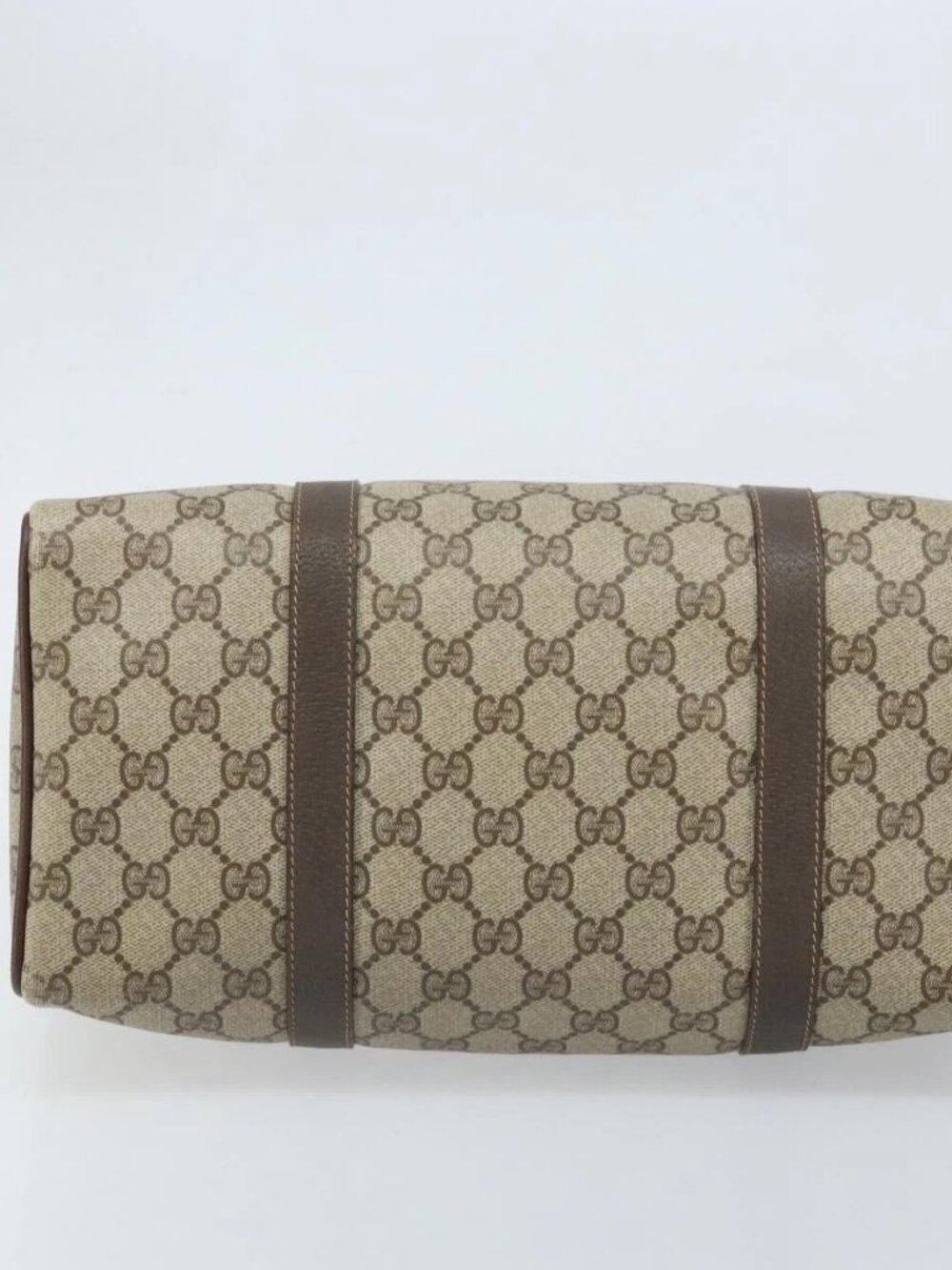 GUCCI GG Supreme Web Sherry Line Boston Bag PVC Beige Gold 40 02 007 Auth ARZ201 - Picture 7 of 16